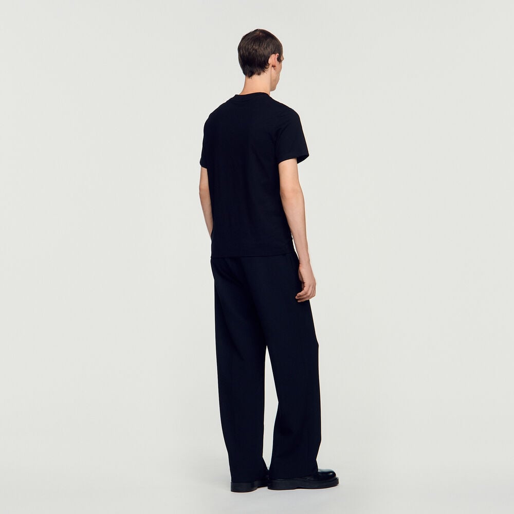 Sandro T-shirt en coton – Noir – vue 5