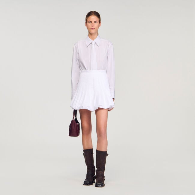 Chemise rayée à cravate amovible