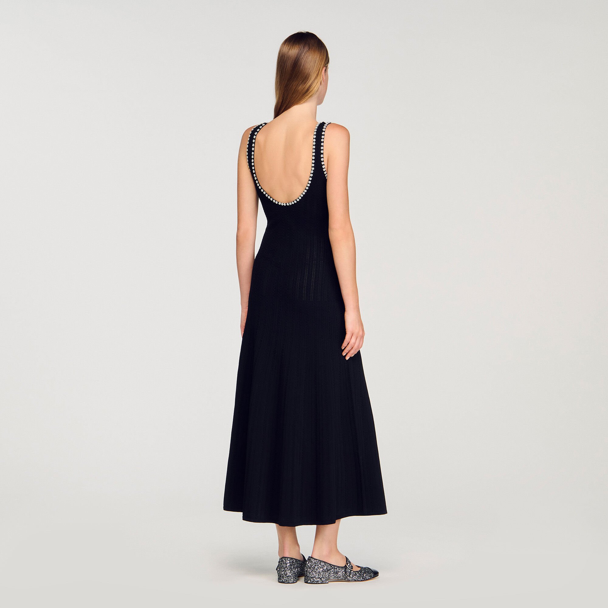 Robe longue à perles