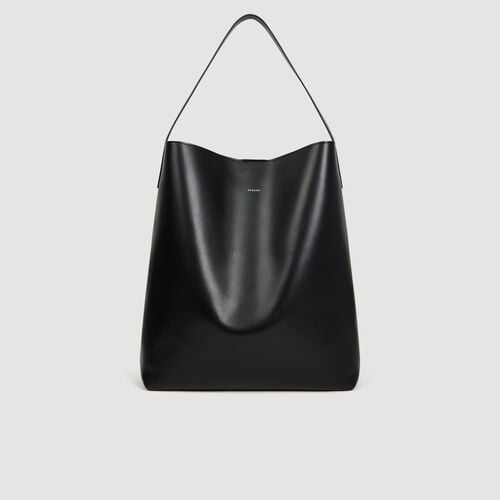 Sandro Sac hobo en cuir à logo
