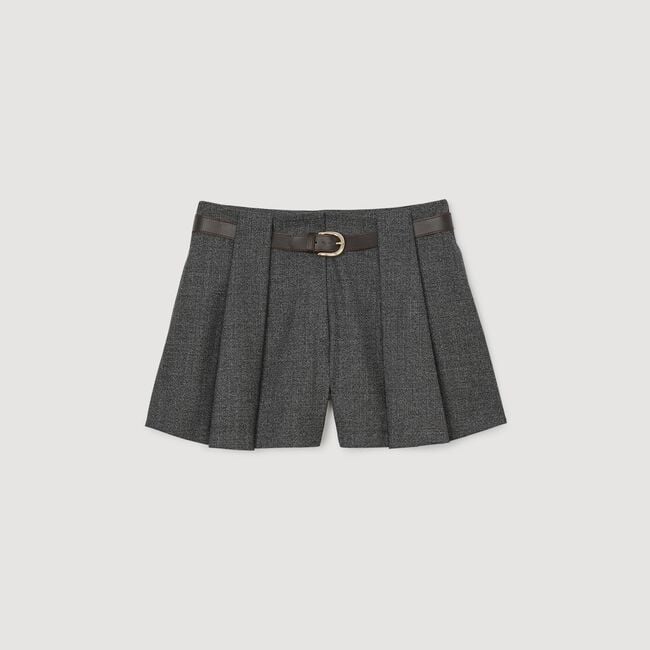 Short plissé à ceinture