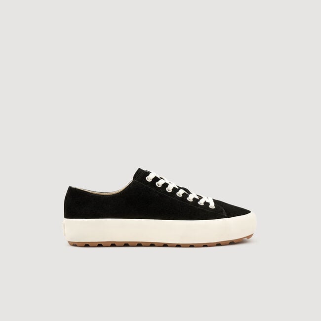 Sneakers basses en croûte de cuir