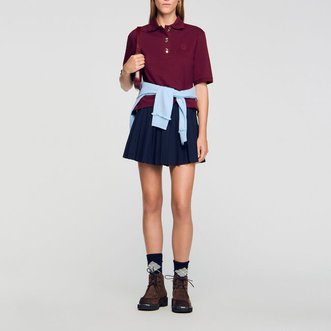 Polo &agrave; boutons fantaisie - Femme | Sandro Paris
