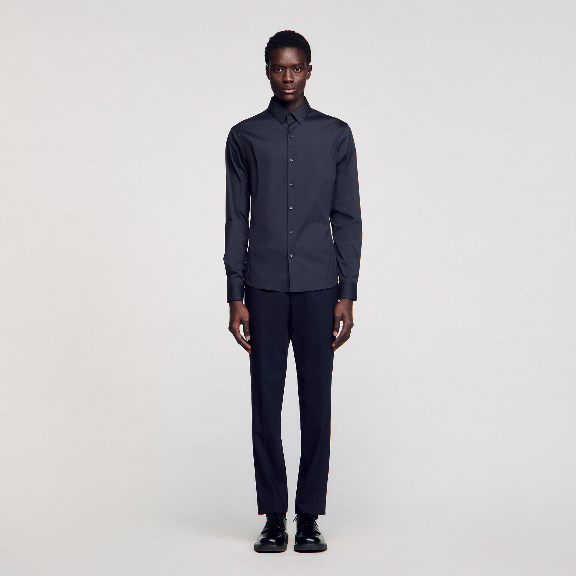 Chemise ajustée en coton stretch