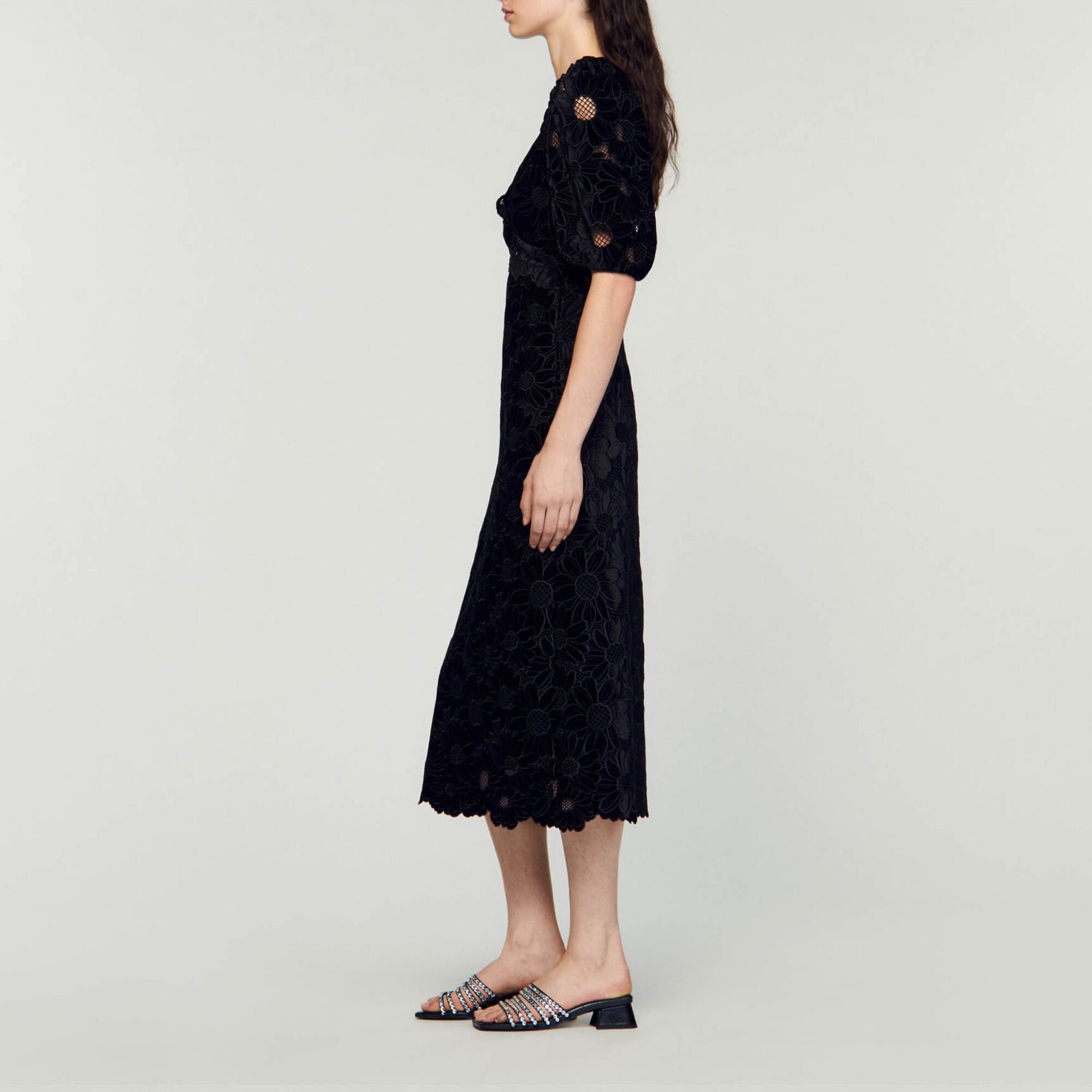 Robe longue en velours