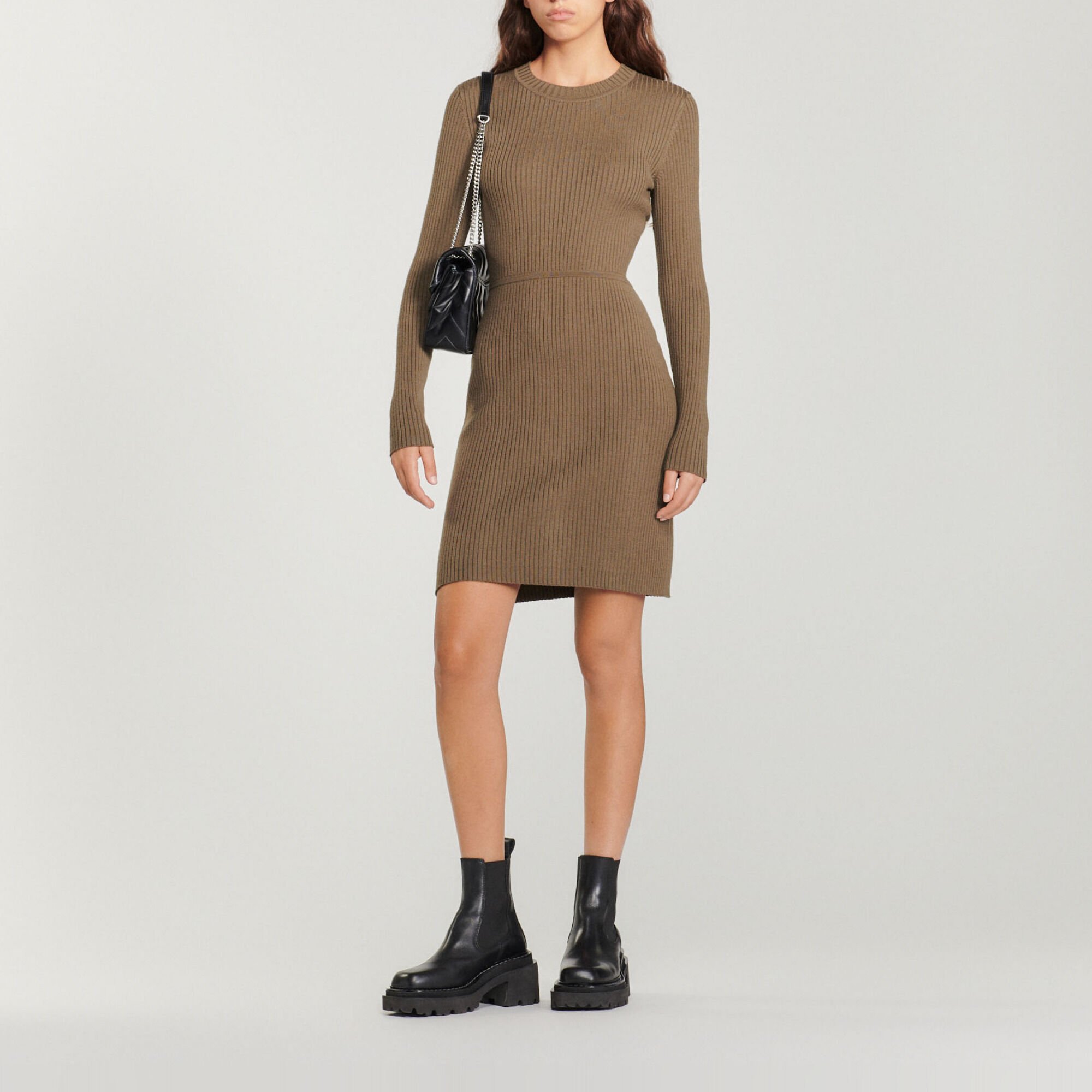 Robe en maille côtelée
