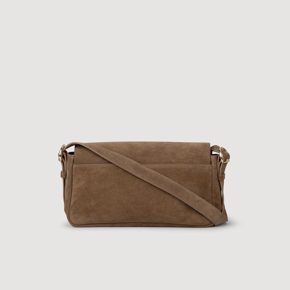 Sandro Sac en cuir en suède Le Mambo – Beige – vue 7