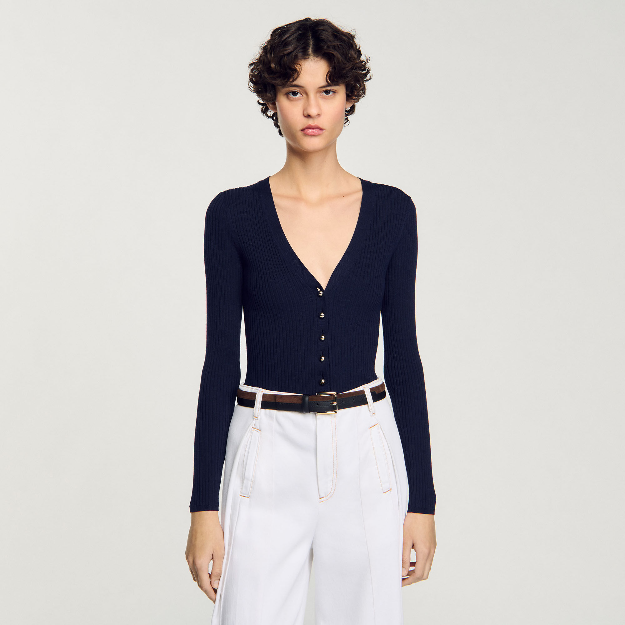 Cardigan en maille côtelée 
