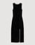 Robe longue fendue strassée