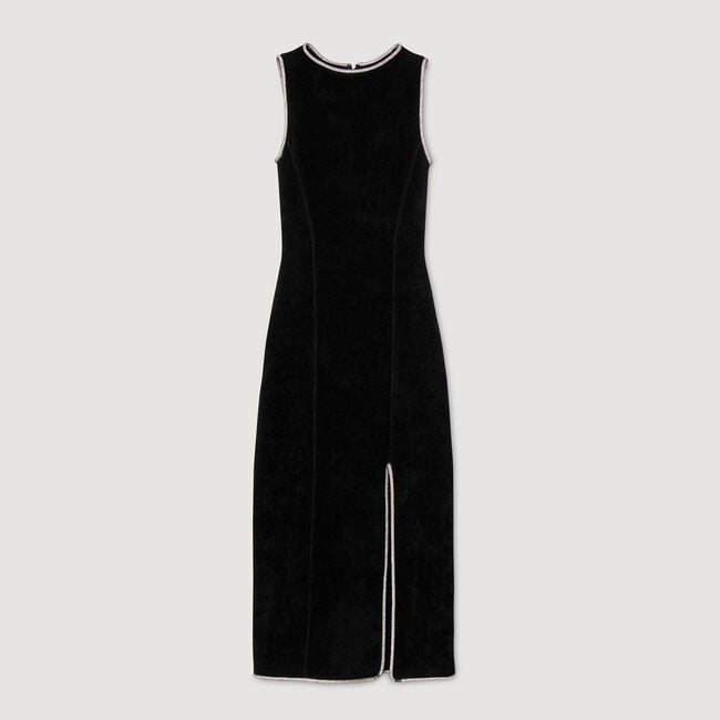 Robe longue fendue strassée