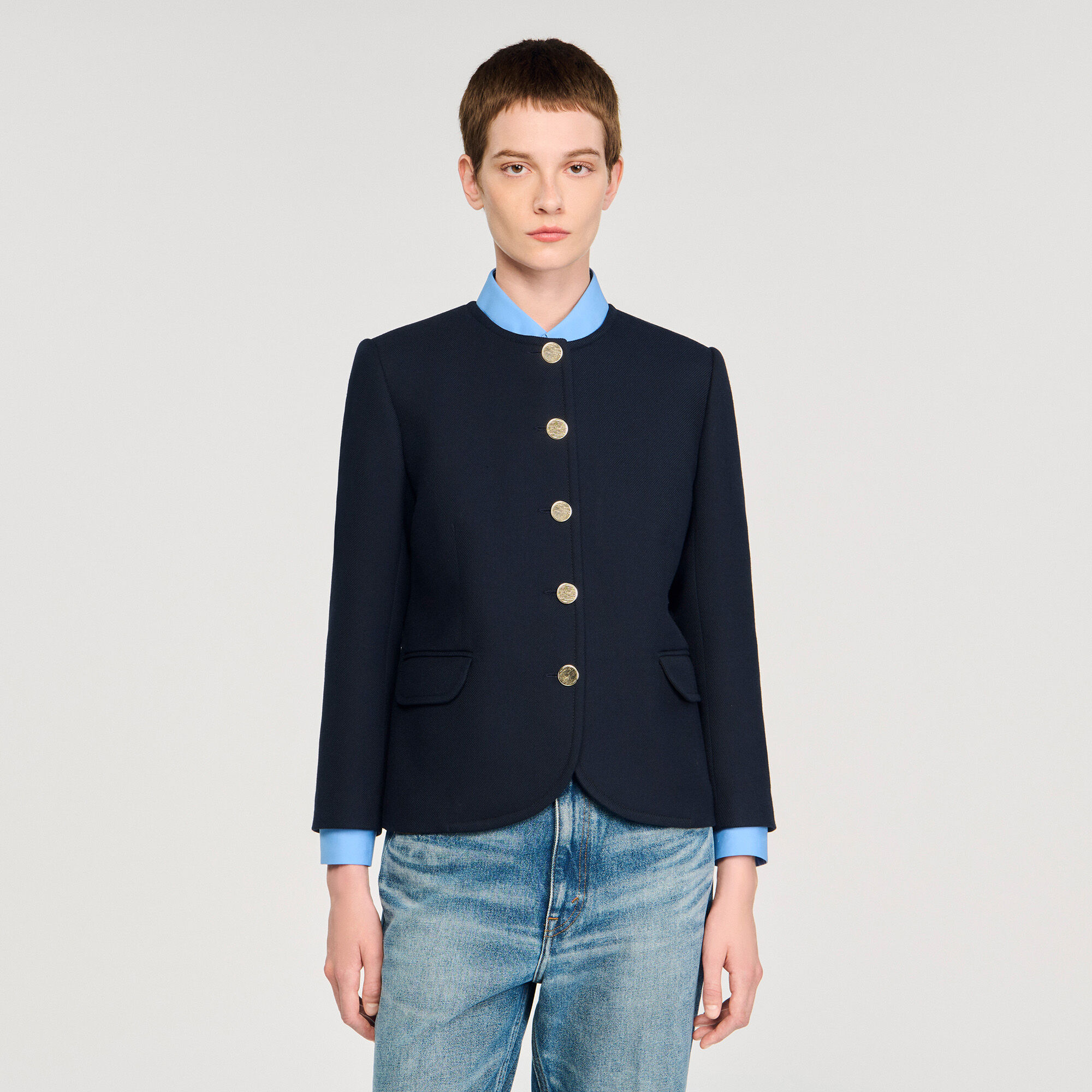 Veste à col rond