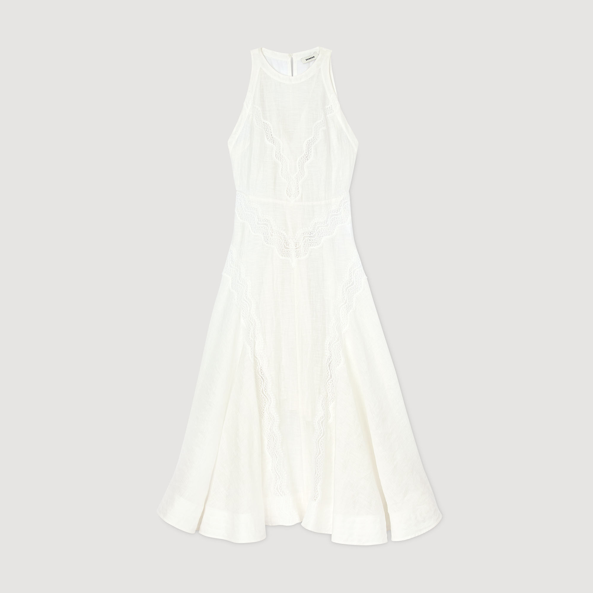 Robe longue à galons de dentelle