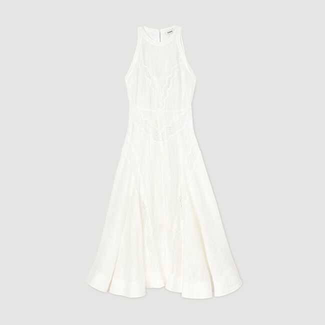 Robe longue à galons de dentelle