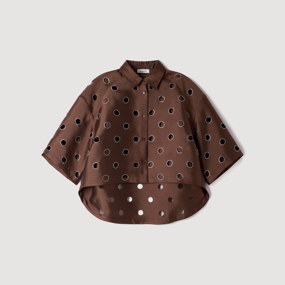 Sandro Camisa con strass – Castaño – vista 6
