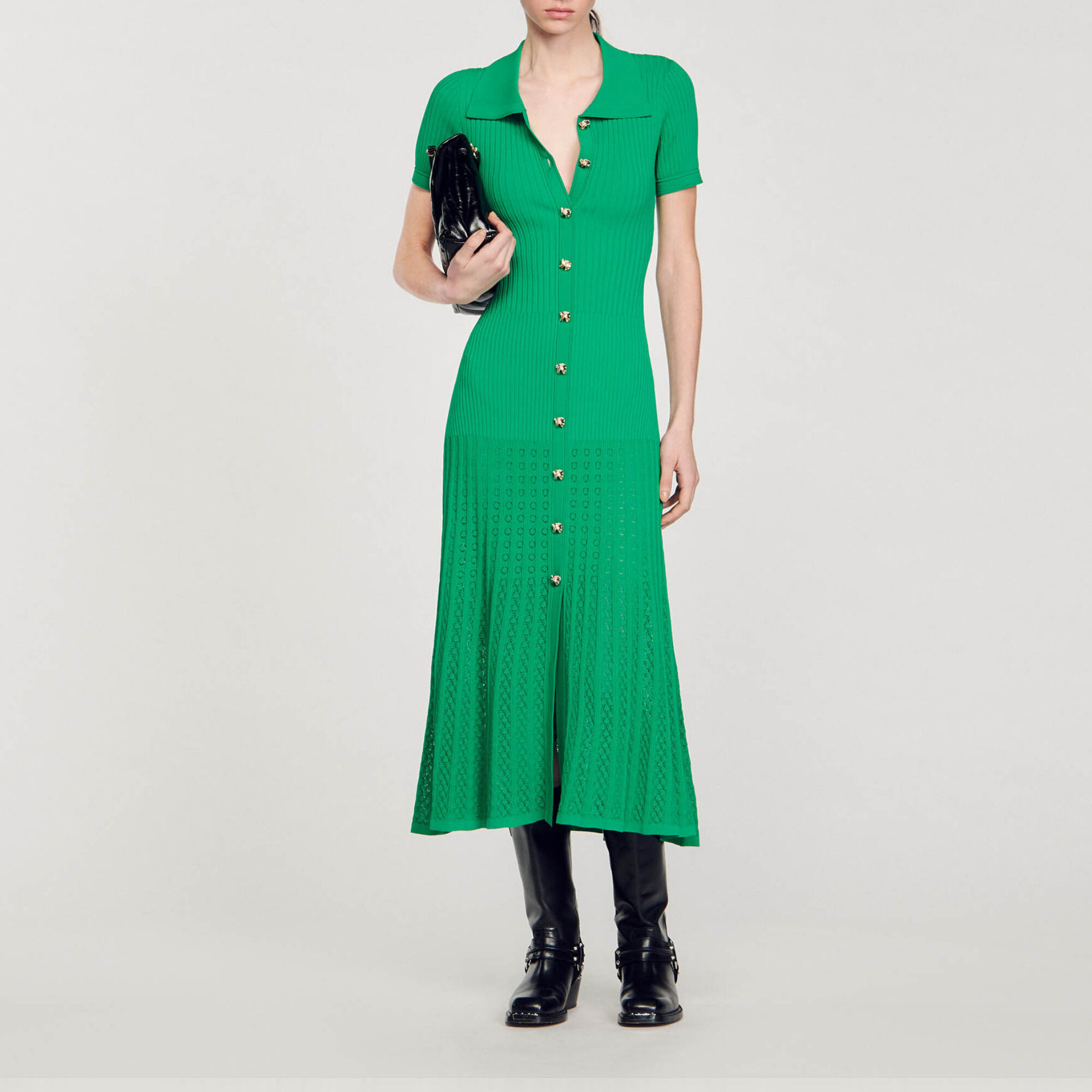 Robe verte sandro best sale