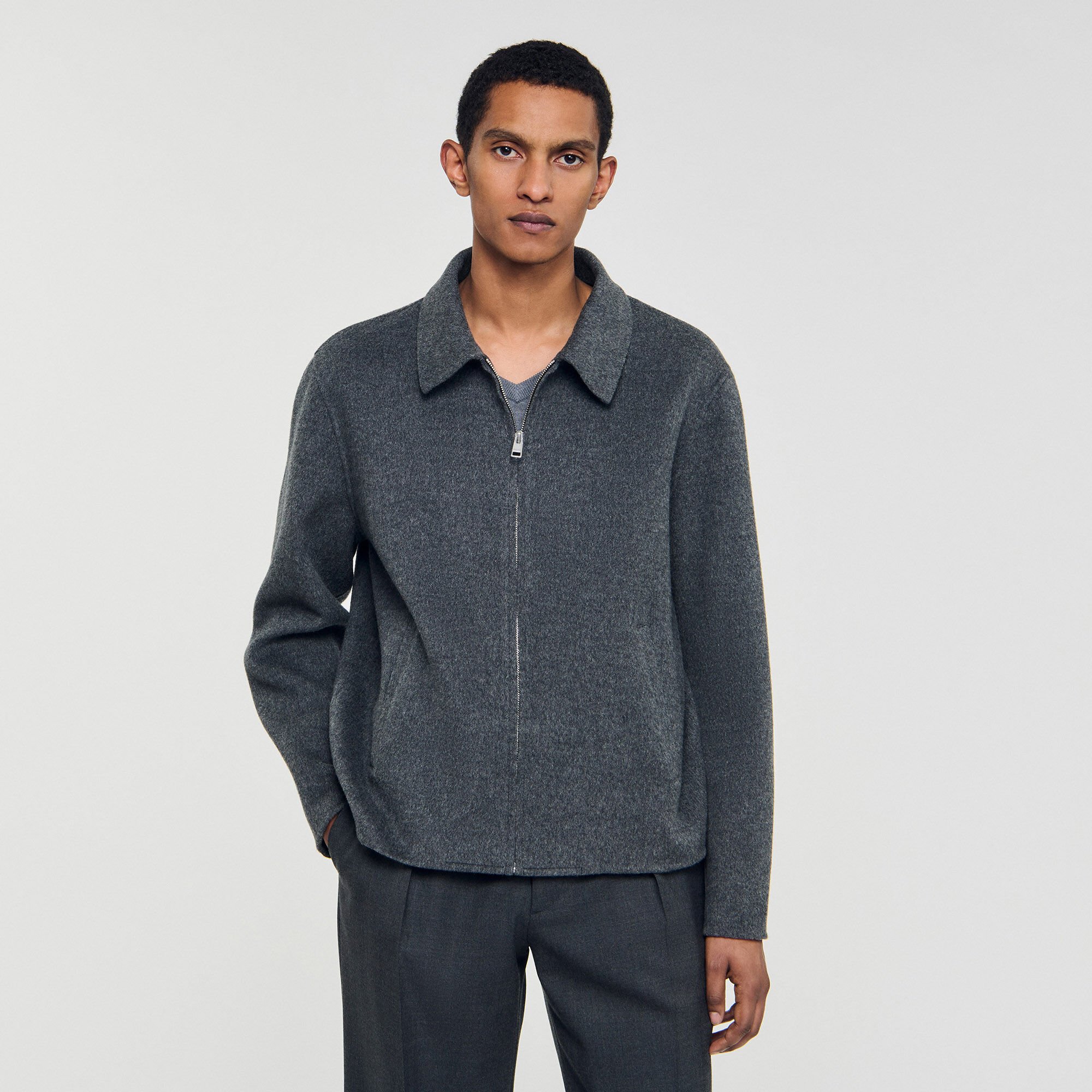 Blouson en laine double face