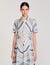 Robe midi en soie imprimé spirales