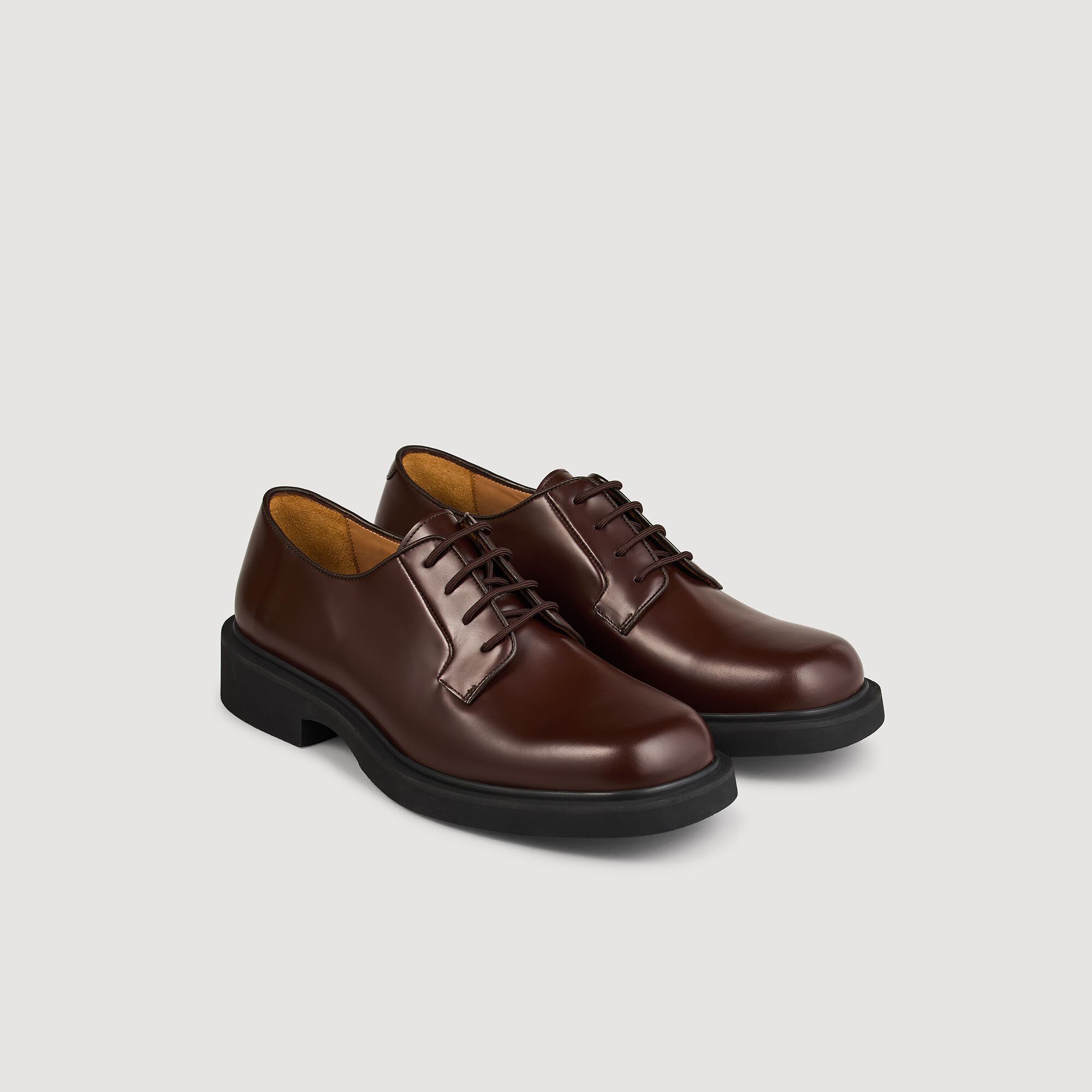 Derbies en cuir glacé