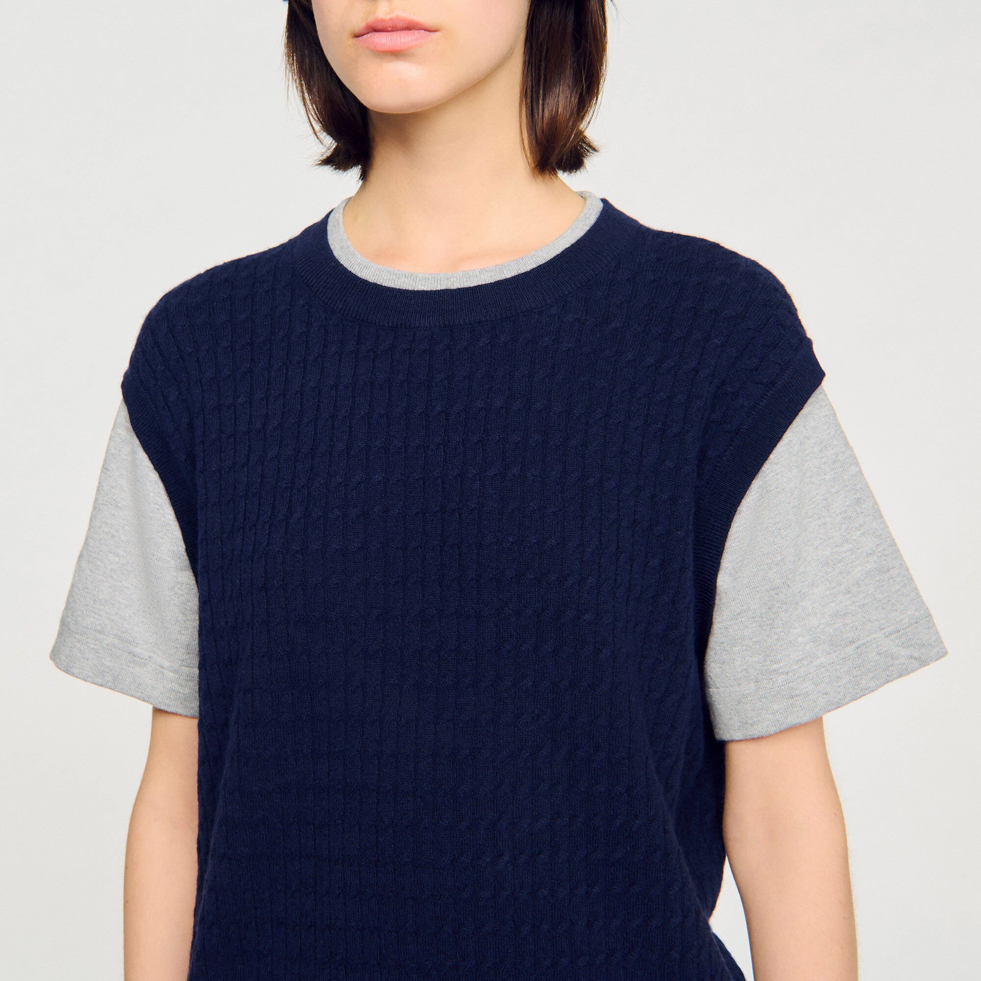 Pull 2 en 1 bicolore