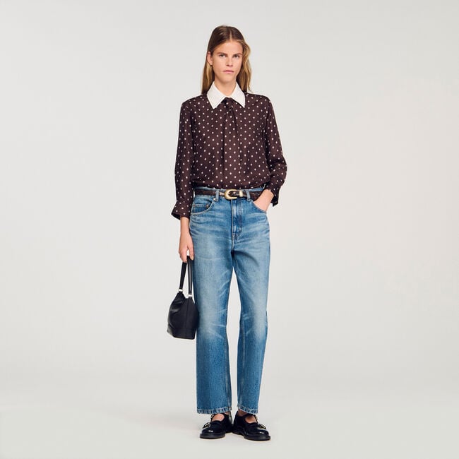 Chemise fluide imprimé à cravate