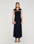 Robe longue satinée strassée