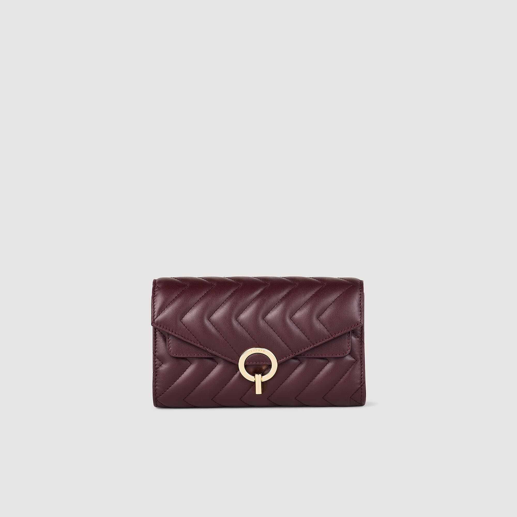 Pochette crossbody en cuir rouge pour femme Sandro Paris