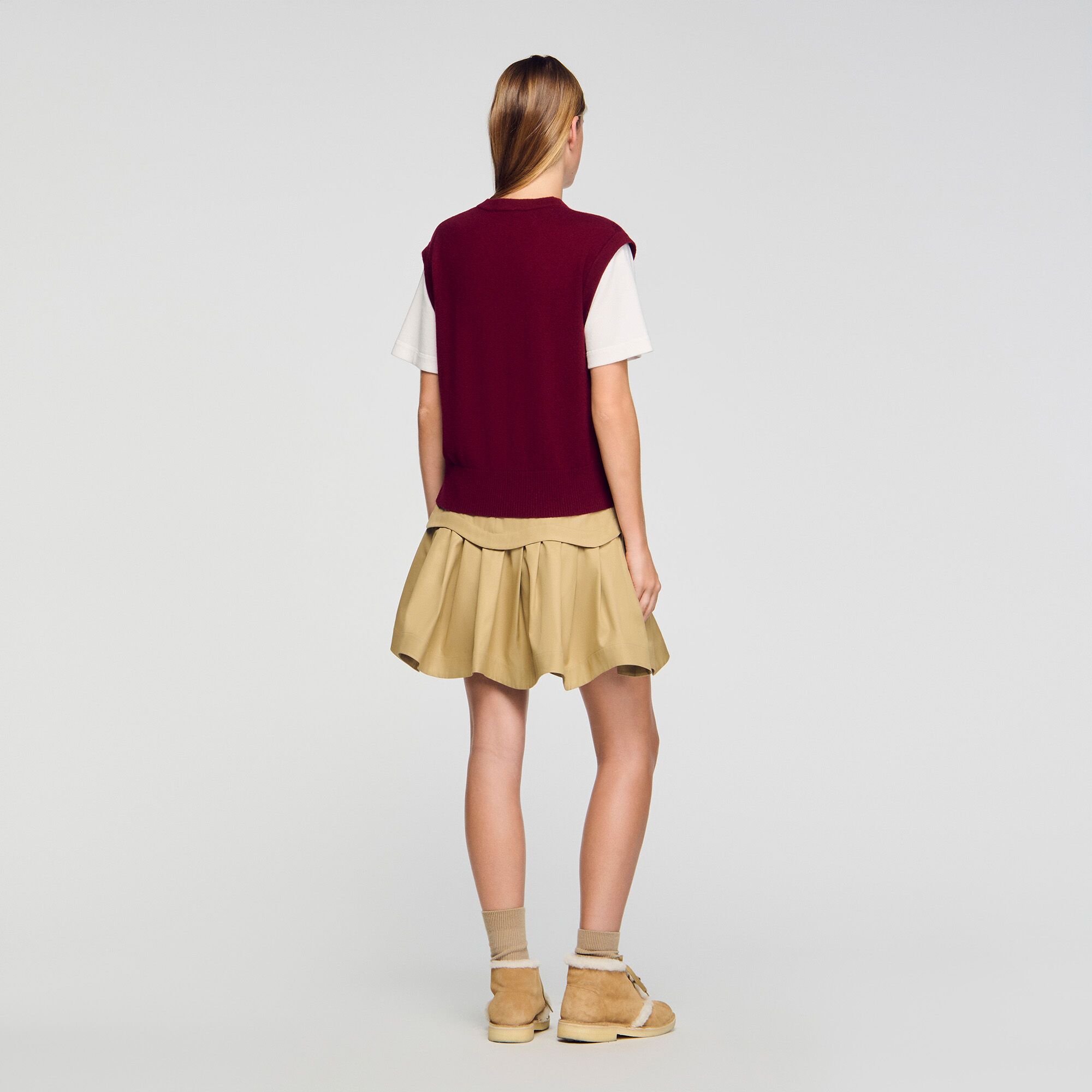 Pull bicolore en laine et cachemire 