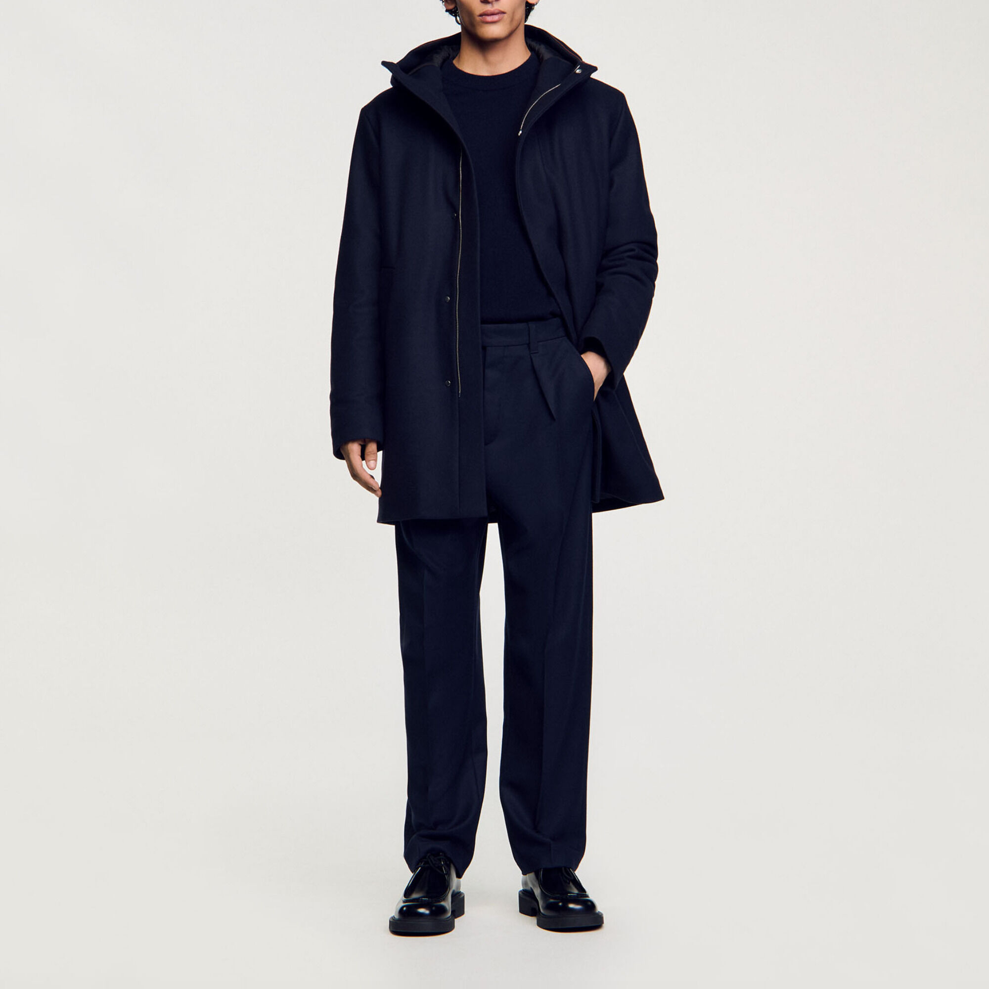 Parka en laine à capuche