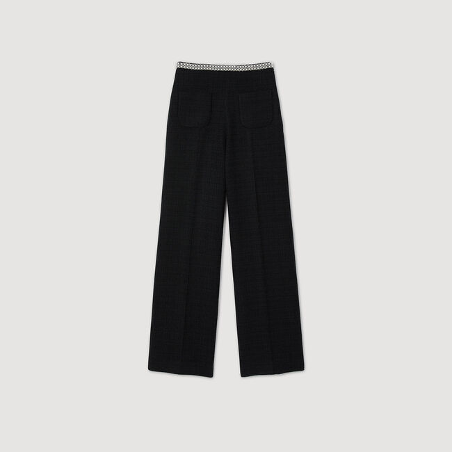 Pantalon taille haute en tweed