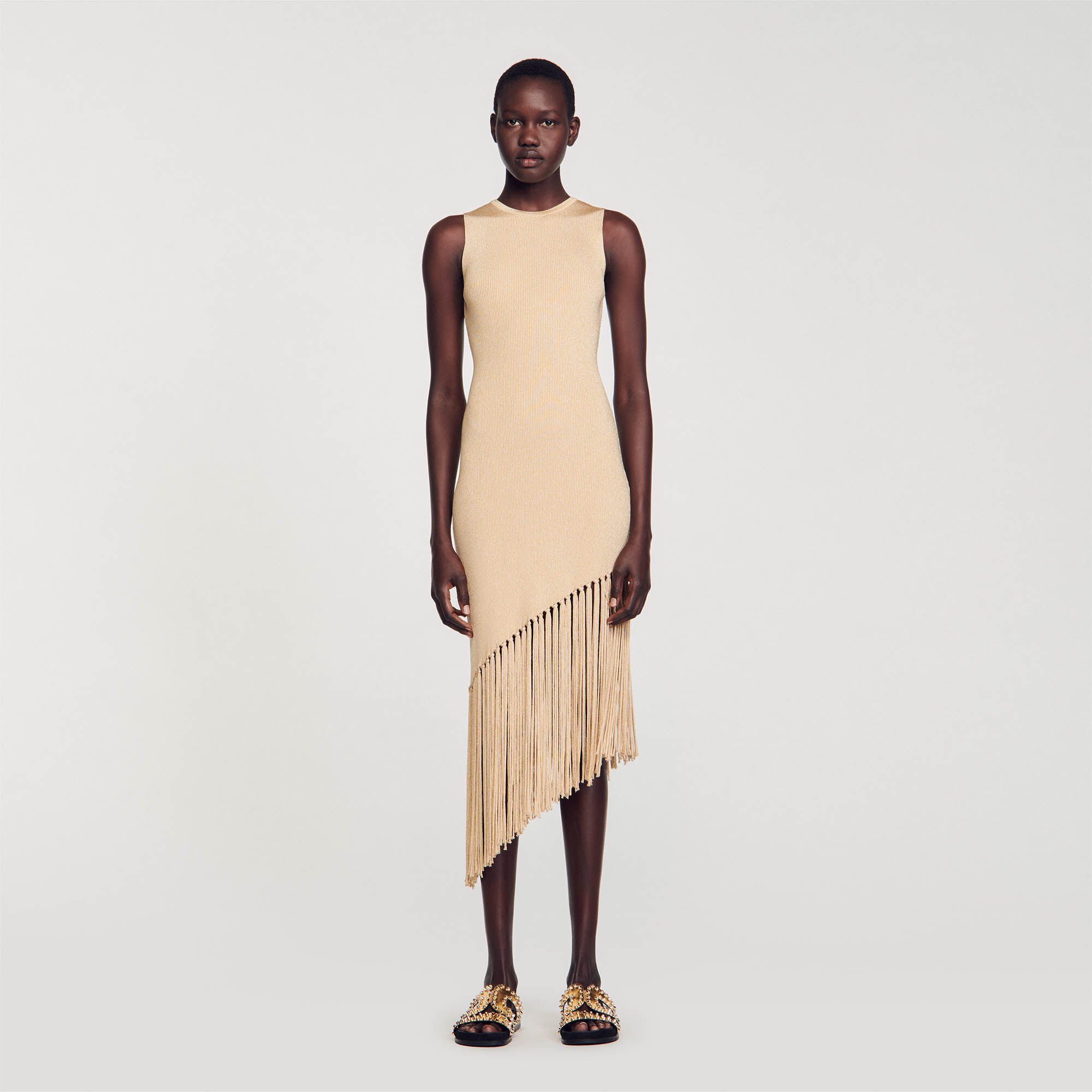 Robe longue a frange outlet