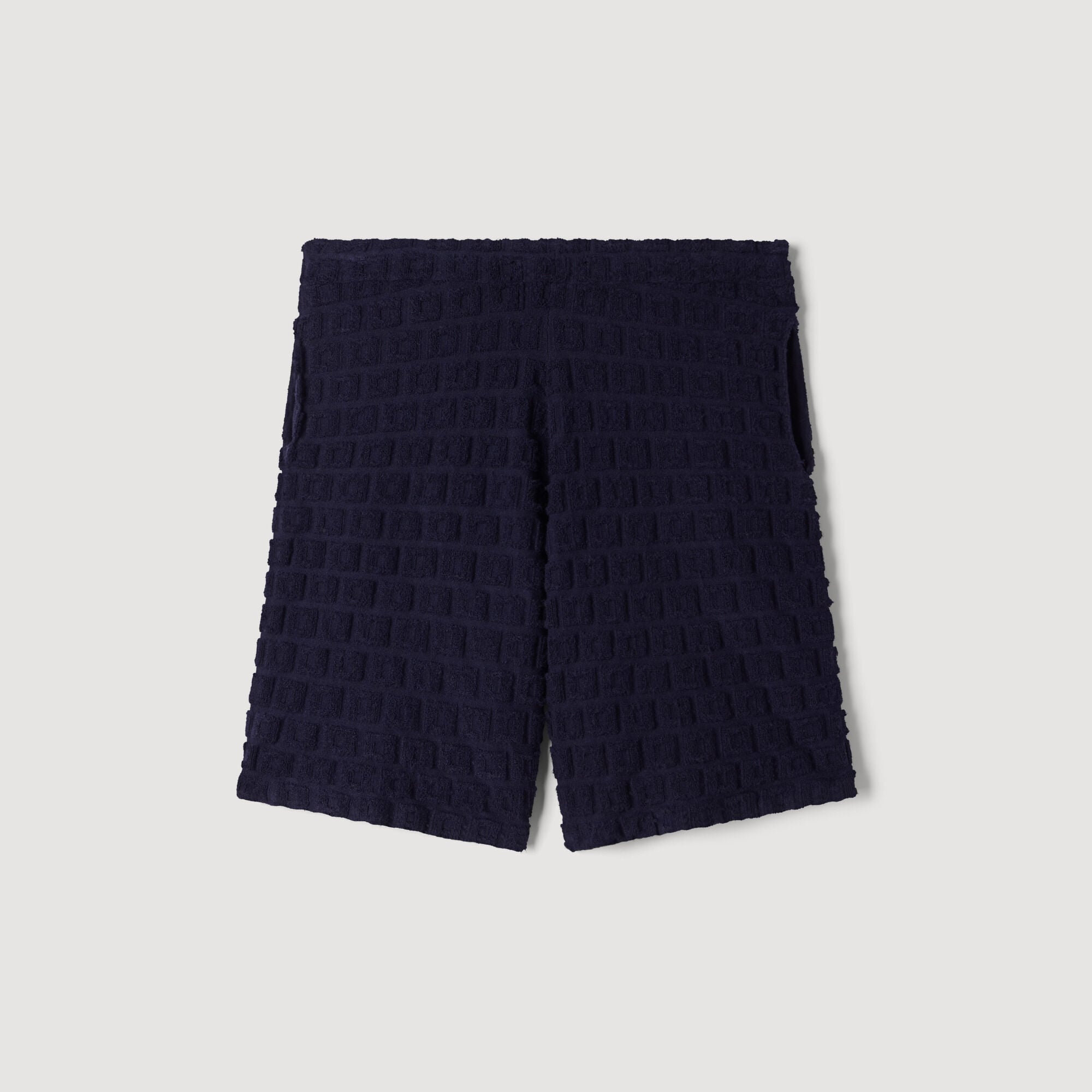Short en maille &eacute;ponge jacquard