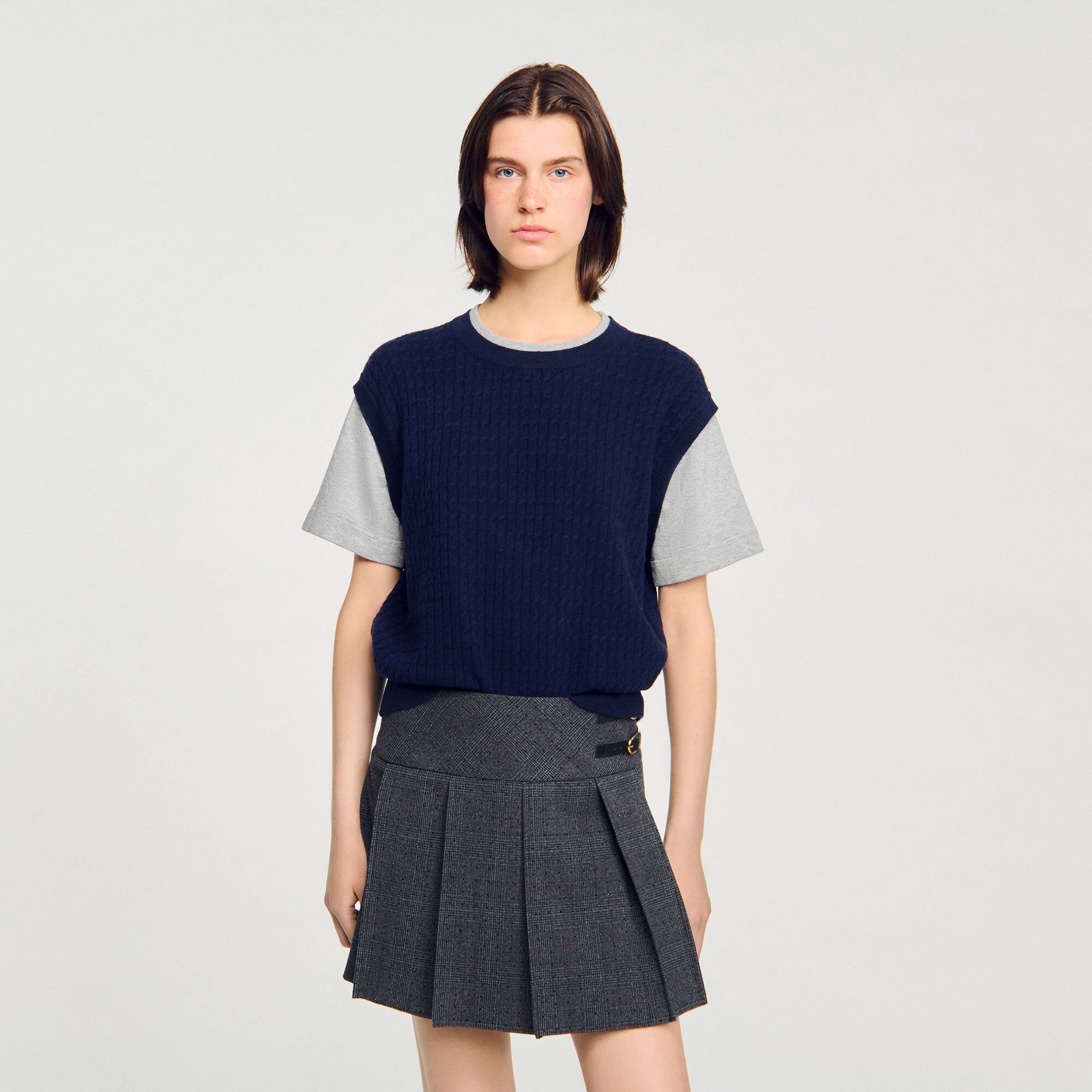 Pull 2 en 1 bicolore