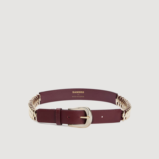 Ceinture en cuir et m&eacute;tal