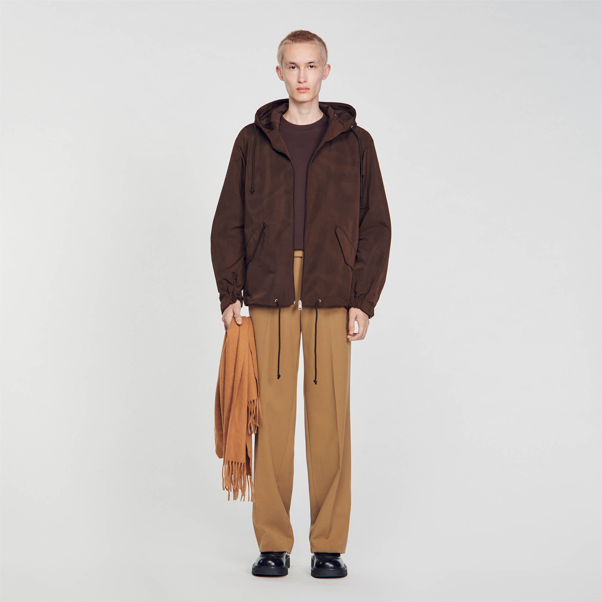 Blouson a capuche marron pour homme Sandro Paris