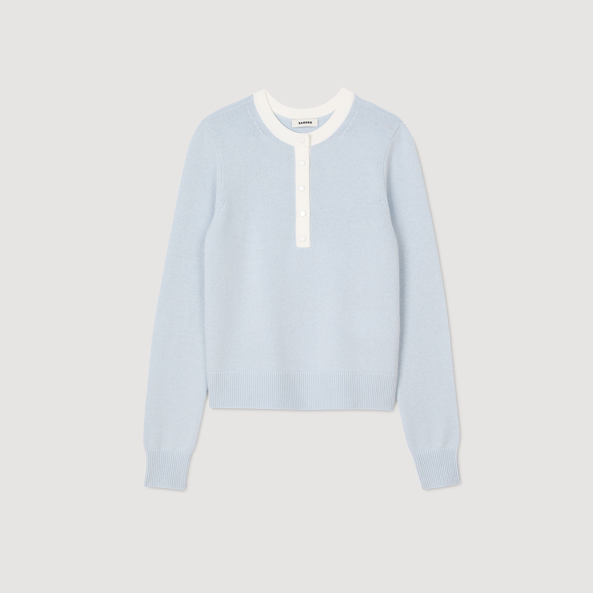 Pull bicolore en laine et cachemire 