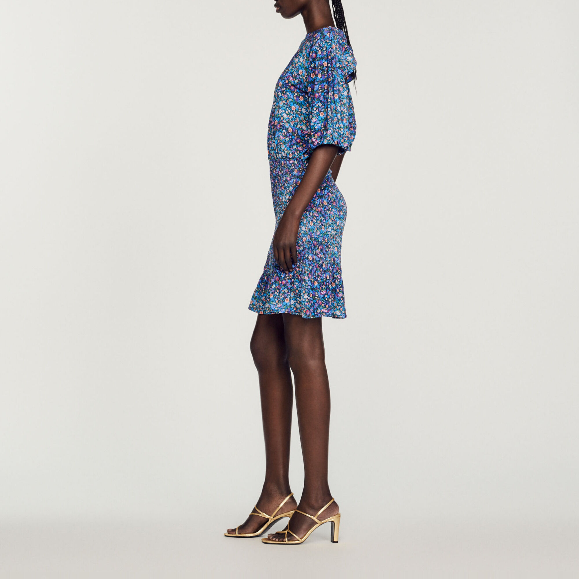 Robe courte imprim&eacute; fleuri
