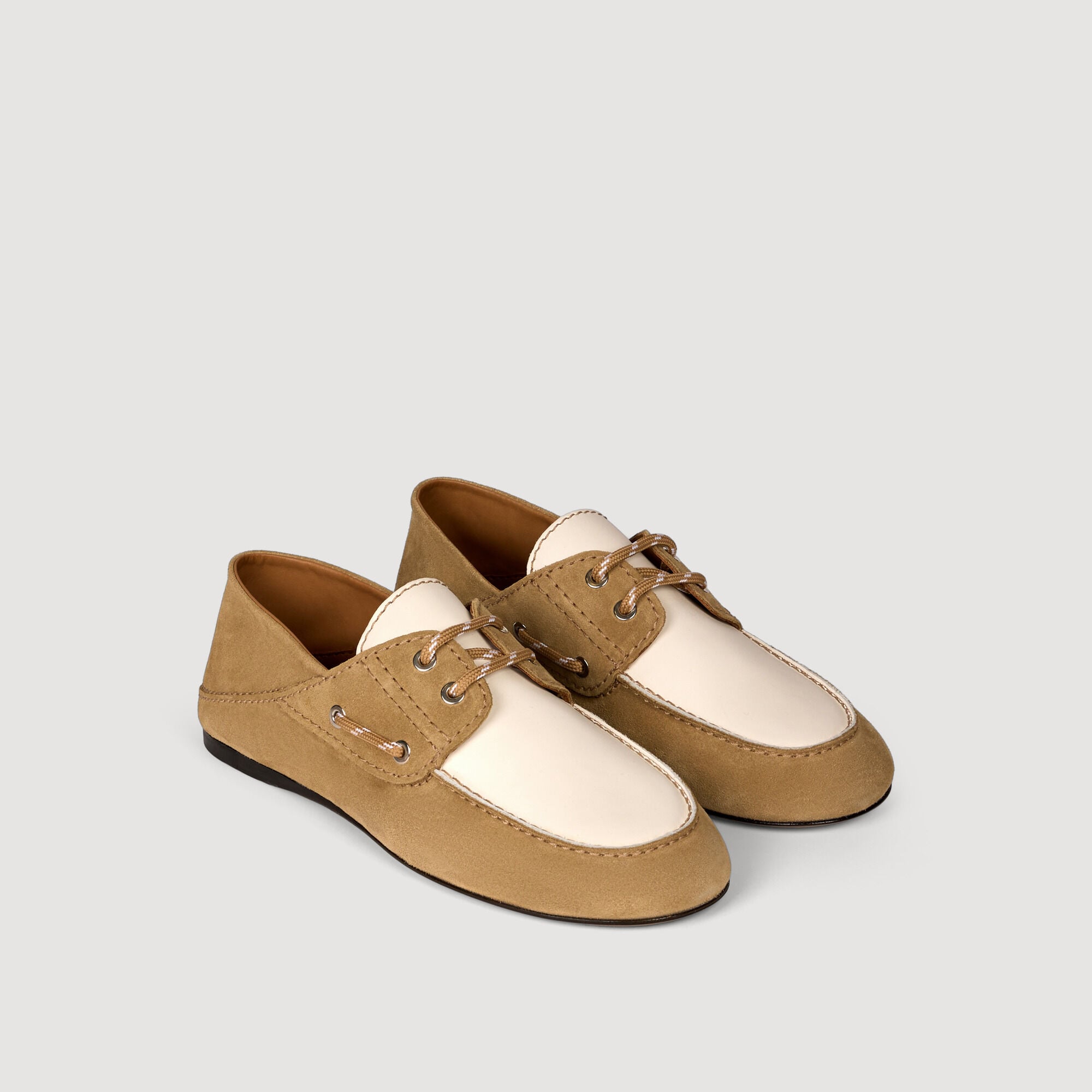 Chaussures bateau cuir su&egrave;de