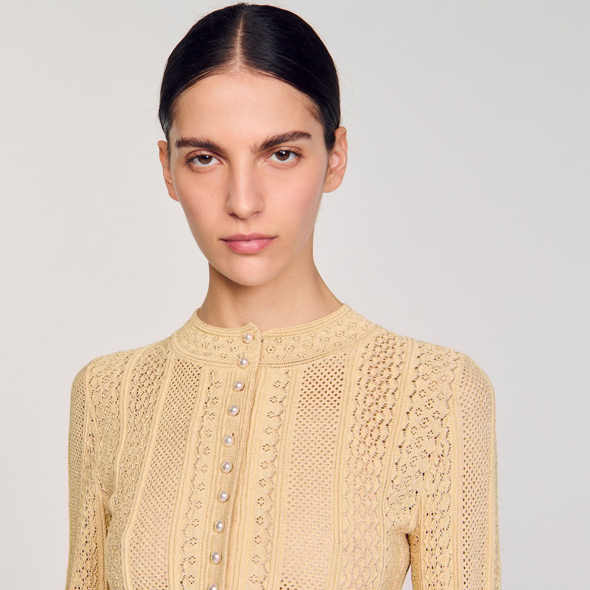 Cardigan en maille pointelle