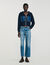 Sweatshirt en maille et denim