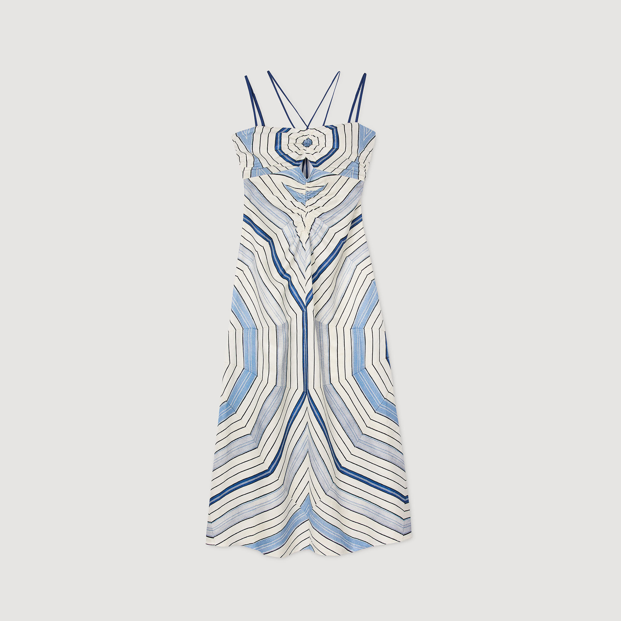 Robe longue à imprimé spirales