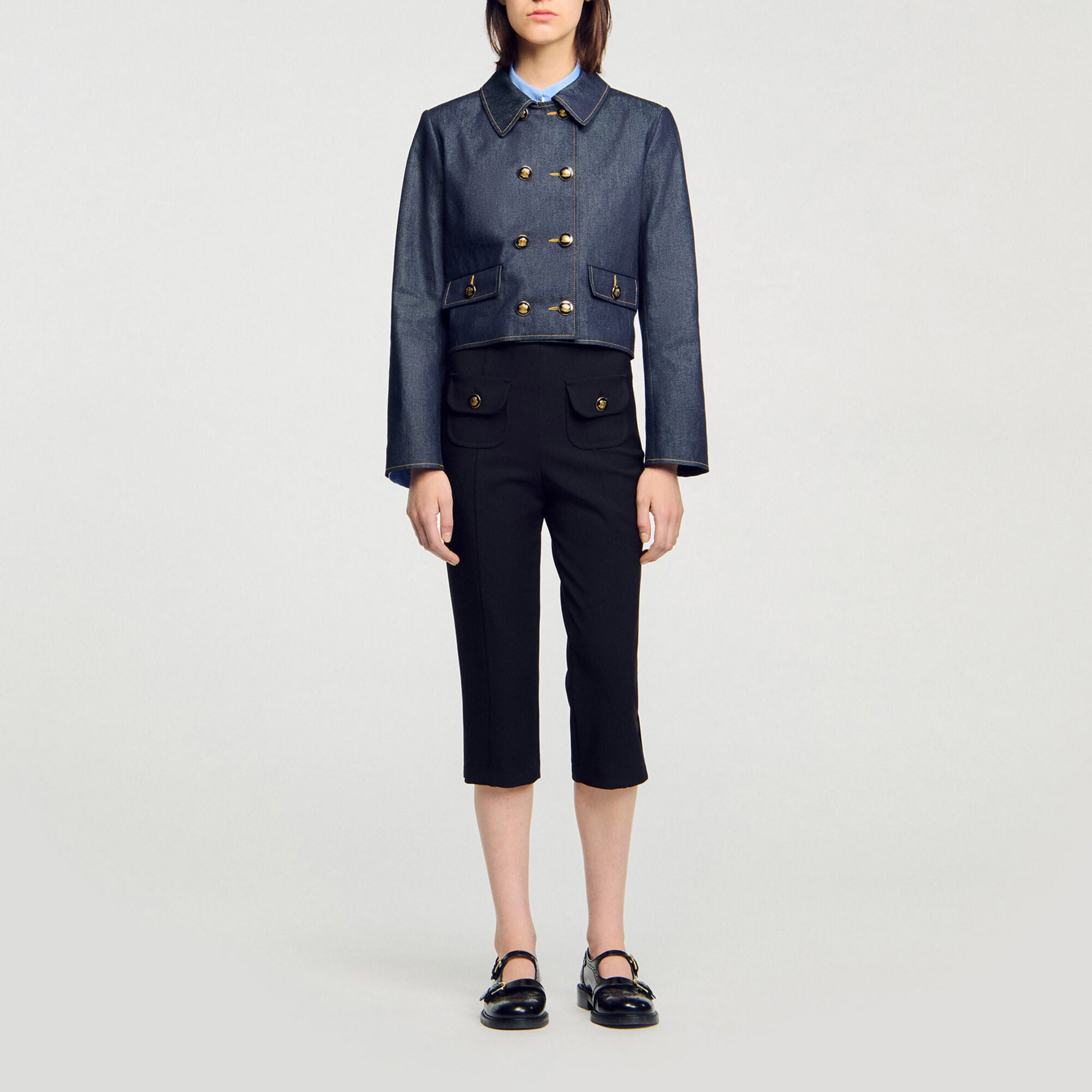 Veste de tailleur en denim - Femme | Sandro Paris