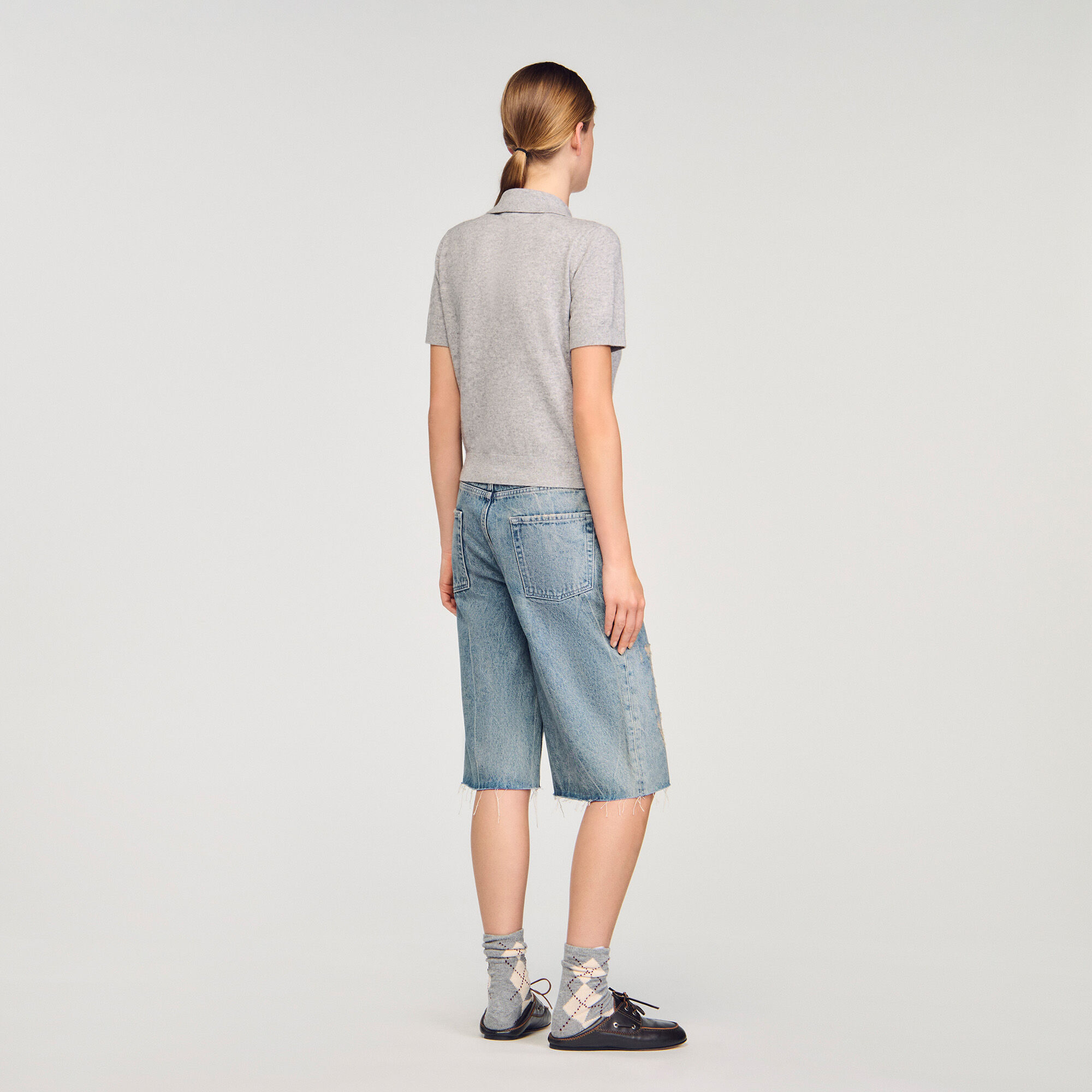 Pull à losanges et col polo