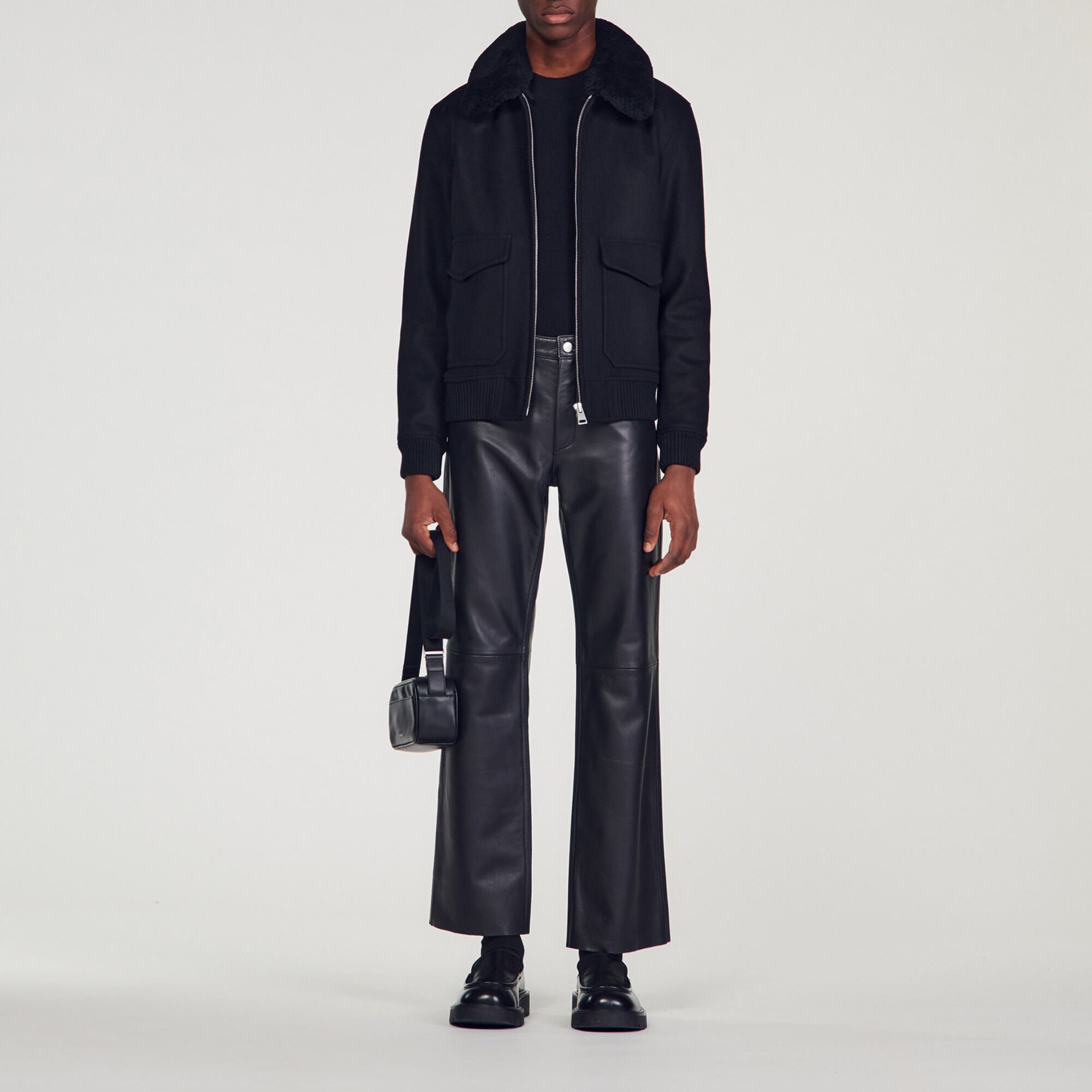 Blouson aviateur col mouton