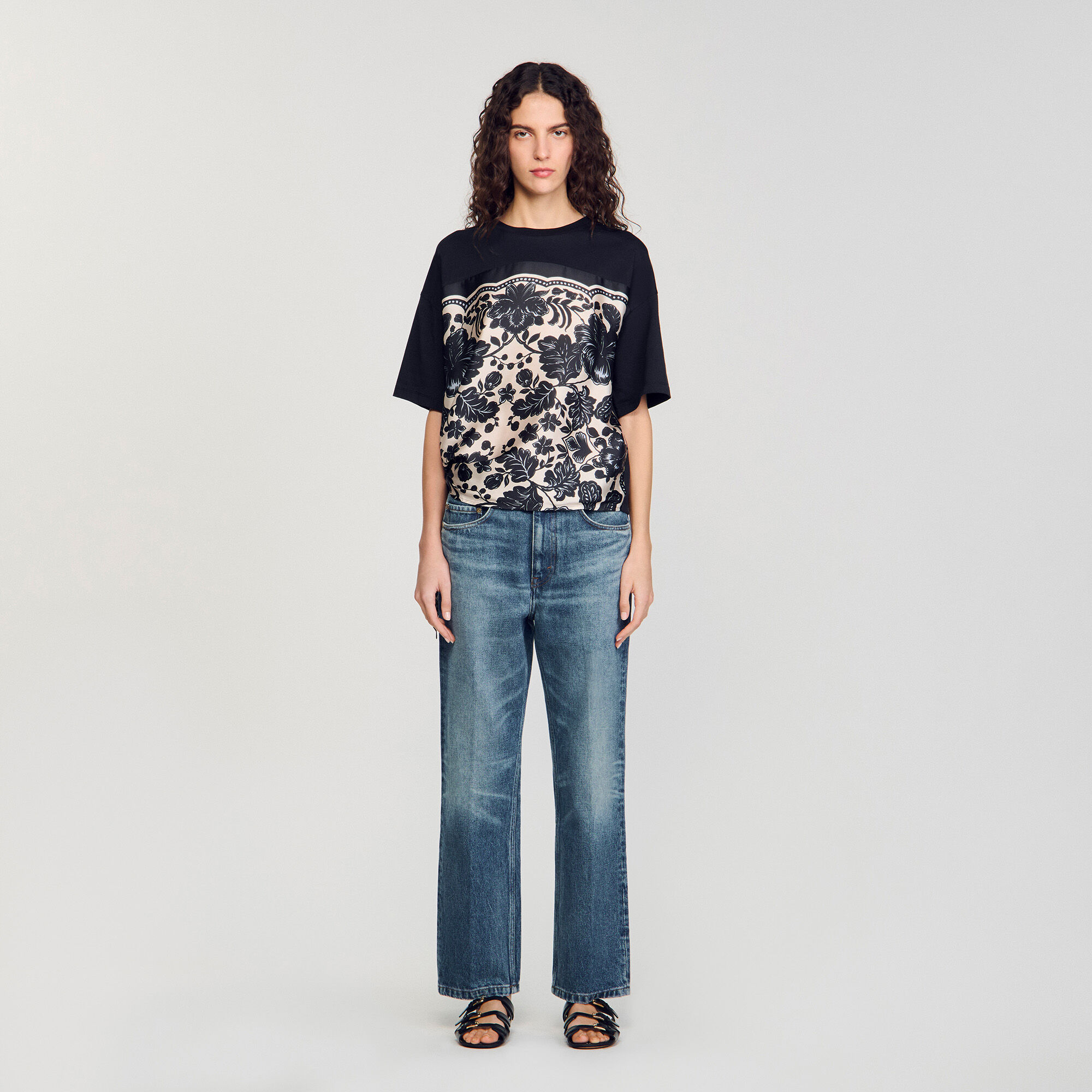 T-shirt à imprimé fleuri 