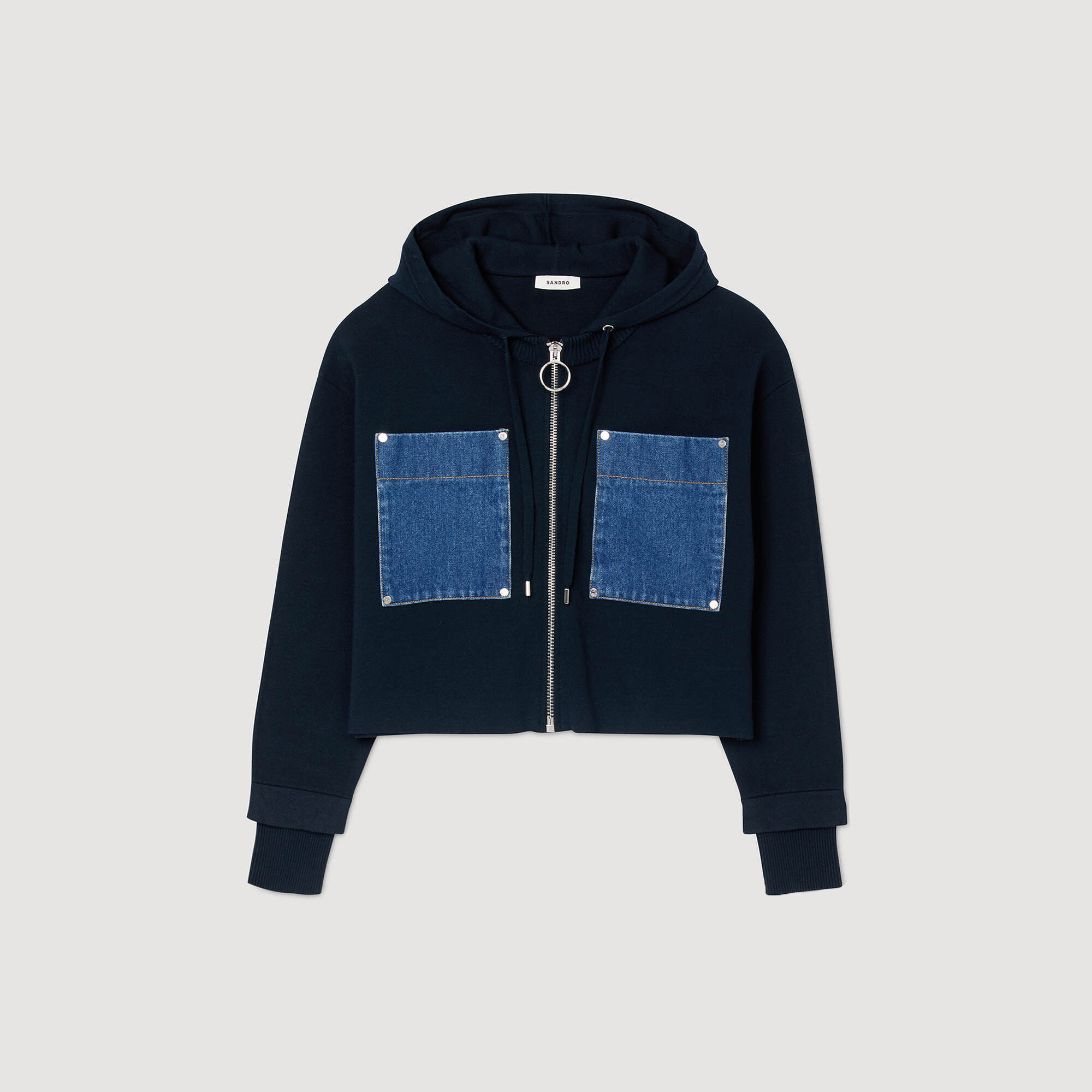 Sweatshirt en maille et denim