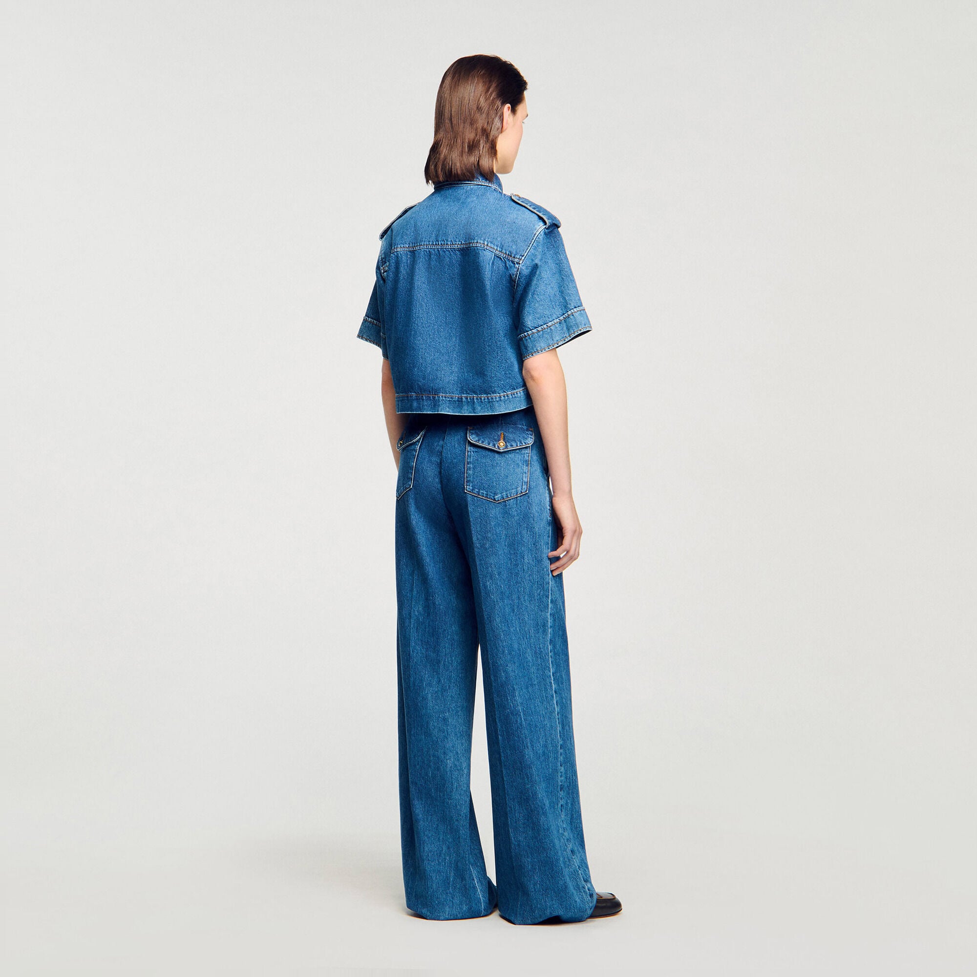Chemise courte en denim - Femme | Sandro Paris
