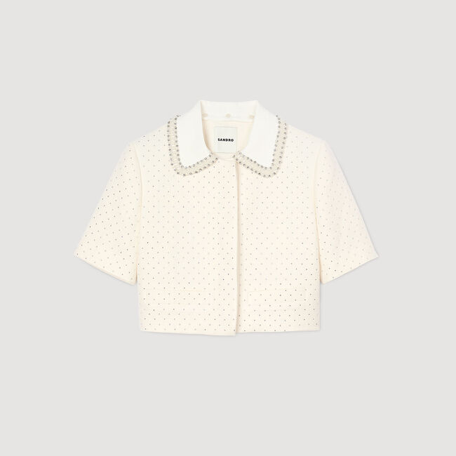 Veste à manches courtes strassée