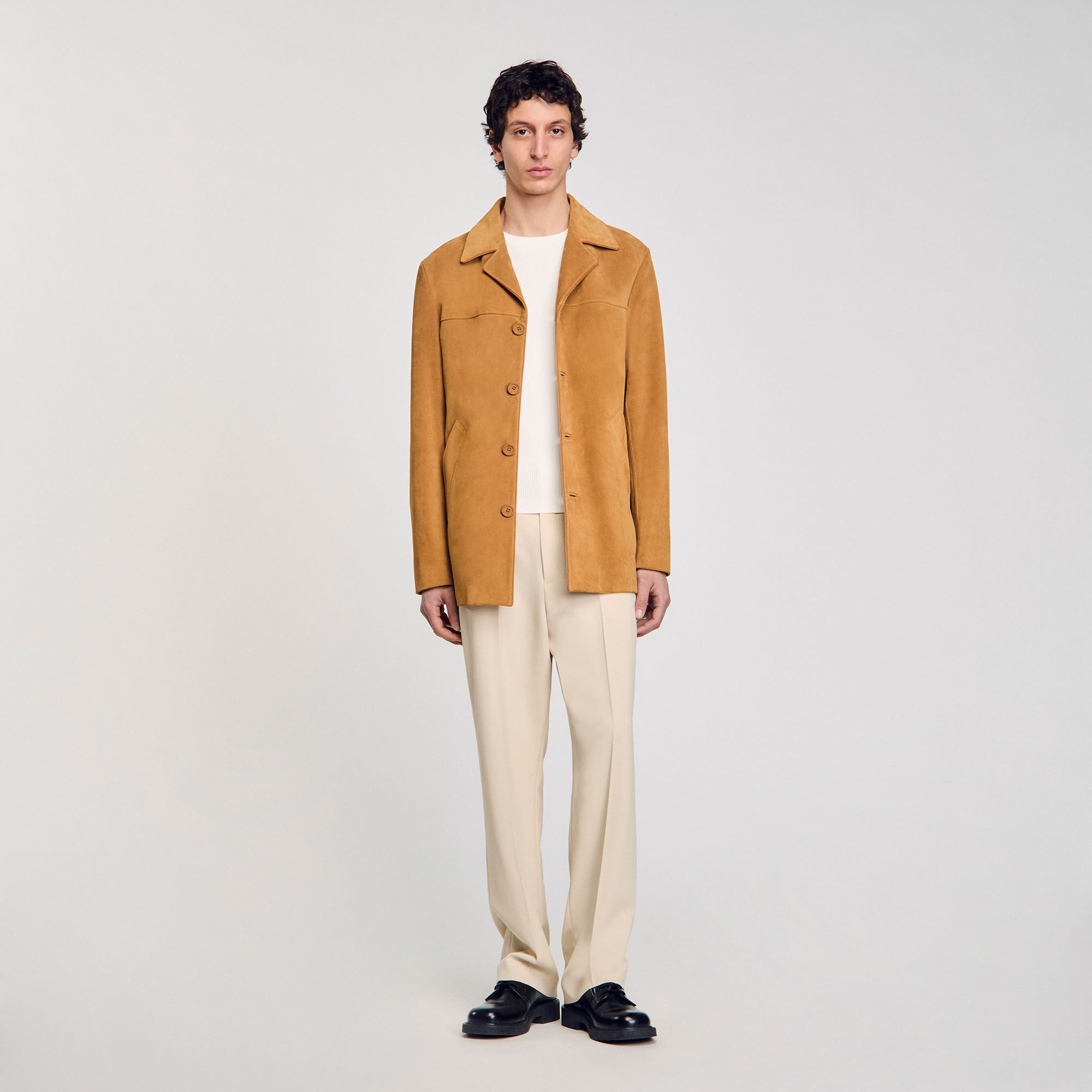 Veste en croute de cuir