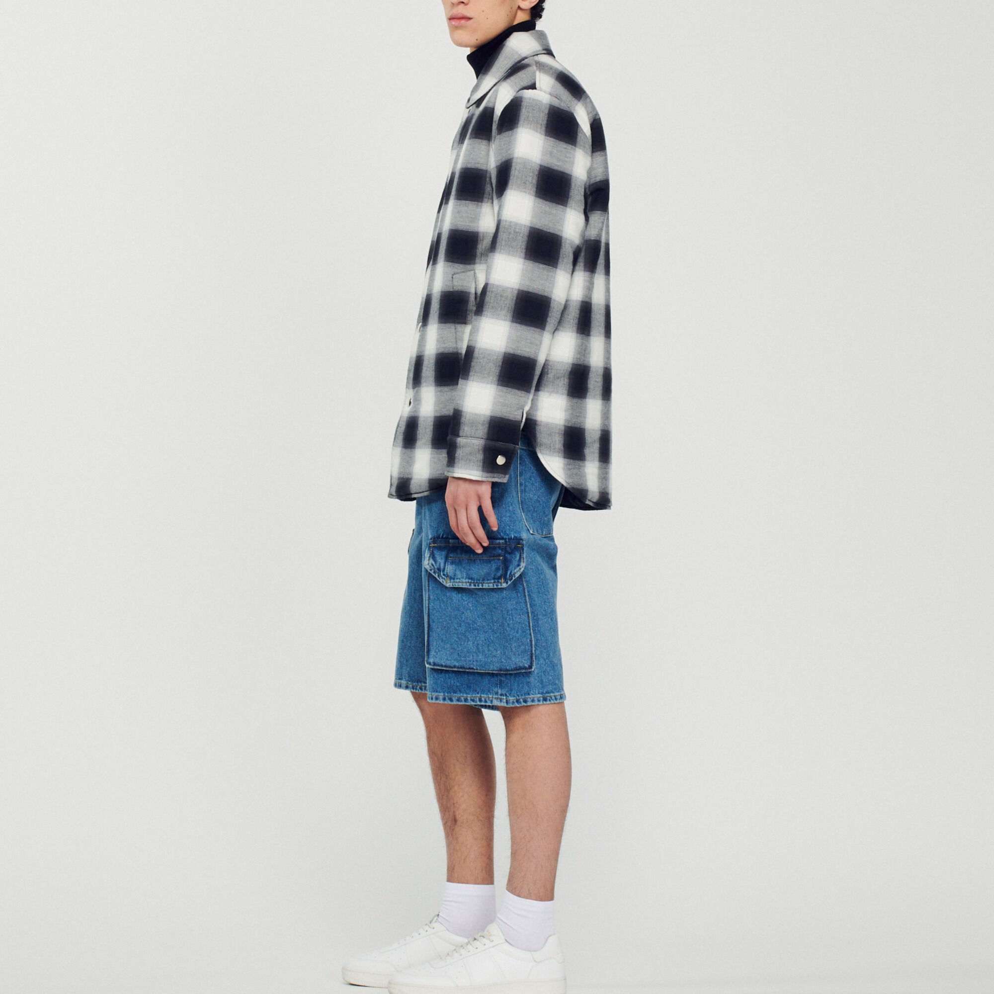 Blouson matelassé à carreaux