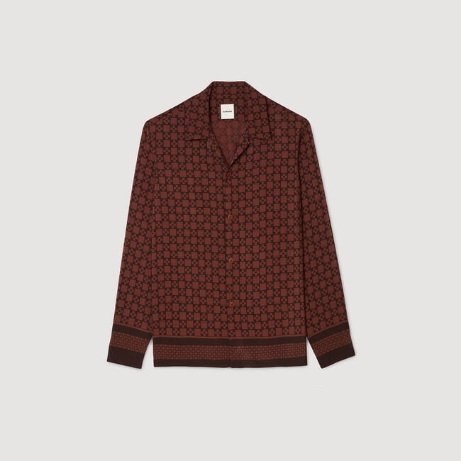 Chemise à imprimé monogramme